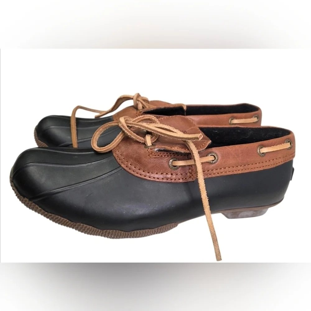 Sperry Saltwater Duck Boot Rain Shoes Womens Black Size 7